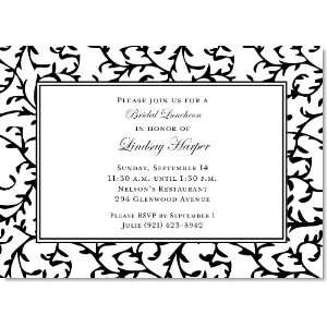  Black And White Floral Pattern Party Invitations
