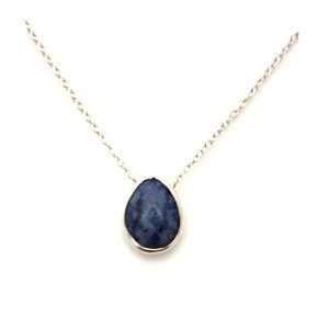  Sterling Silver Faceted Lapis Pendant Necklace Jewelry