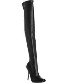 Stella McCartney black faux leather over the knee boots  BLUEFLY up 