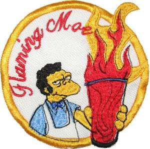 Simpsons Flaming Moe Logo Embroidered Patch Homer Duff  