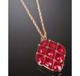 tuleste market red and rose gold tufted diamond pendant necklace