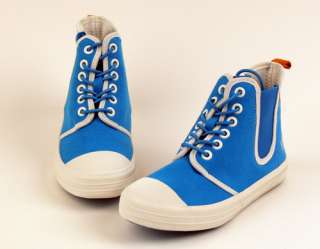 Shoe Laces High Top Elastic Sneaker for Kids IR03 Blue  
