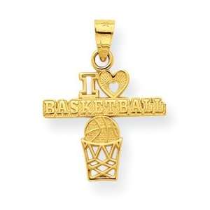 Genuine IceCarats Designer Jewelry Gift 10K I Love Basketball Charm