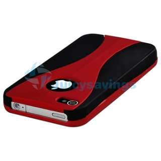 Orange Hybrid+Red Hard Checkered Cup Shape Case Cover For iPhone 4 4S 