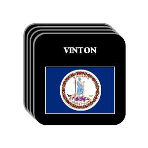 US State Flag   VINTON, Virginia (VA) Set of 4 Mini Mousepad Coasters