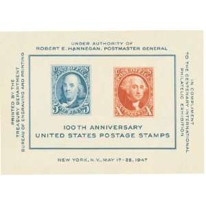 USA Plate Block Scott # 948, 100th Anniversary of US Postage Stamps 