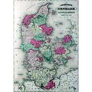  Johnson 1864 Antique Map of Denmark