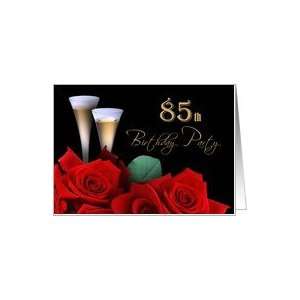  Invitation. 85th Birthday Party.Red Roses Card Toys 