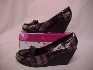 NOT RATED $49 Brown Plaid Fashion Loafer Wedge Shoes 10  