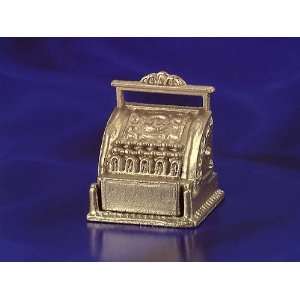    Dollhouse Miniature Vintage Brass Cash Register: Toys & Games