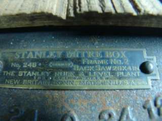 Vintage Stanley Mitre Box 26 x 4 No 246 w/ Henry Disston #4 Cast 