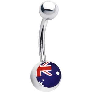  Stainless Steel Australian Flag Logo Belly Ring: Jewelry