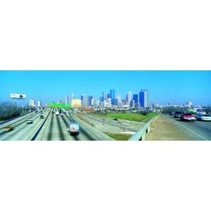  Panoramic Wall Decals   Houston Skyline 1 (4 foot wide 