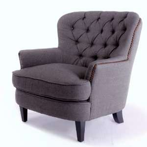  Alfred Tufted Grey Fabric Club Chair: Home & Kitchen