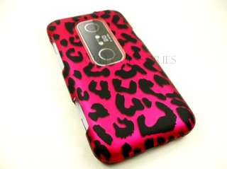 FOR HTC EVO 3D SPRINT PINK LEOPARD HARD COVER CASE  