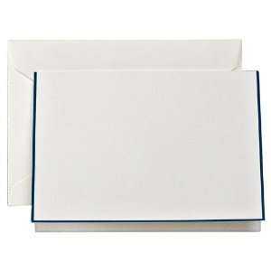  Crane & Co. French Blue Hand Bordered Pearl White Notes 