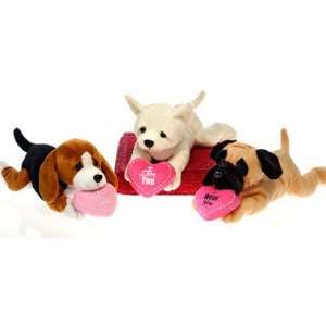  12 3 Assorted B/B Lying Dogs W/ Valentine Case Pack 18 