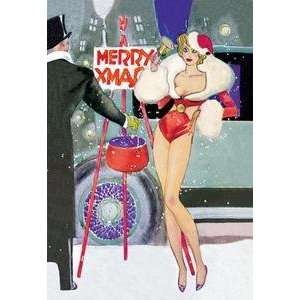  Vintage Art Sexy Santa Girl Rings for Alms   02466 6: Home 