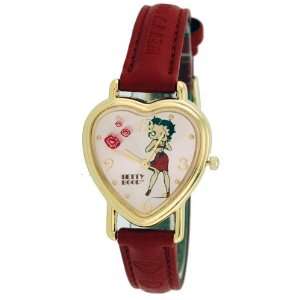  Betty Boop Womens Heart Shape Leather Band Watch Model 