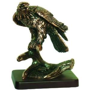  Eagle on Deer Antler Statue  Copper Finish