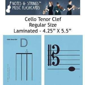  Notes & Strings Cello Tenor Clef 4.25X5.5 Regular Size 