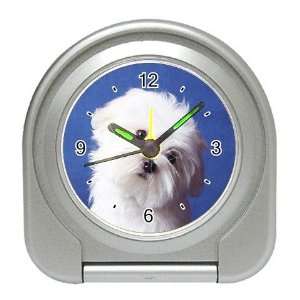 maltese Puppy Dog 3 Travel Alarm Clock JJ0723