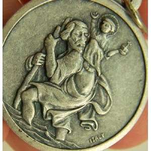    Saint St Christopher Travel Medal Silver St Anthony Jewelry