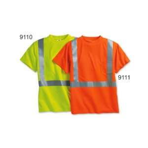 High performance Lime Micro fiber t shirt,Size: Large, ANSI Class 2 