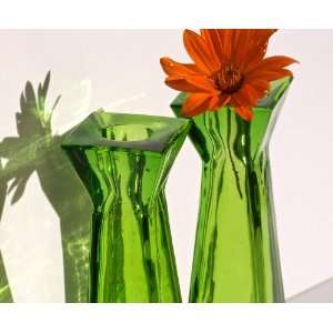  Recycled Glass Taper Candle Holders / Bud Vases   Set of 2 