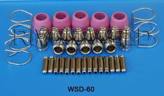 WSD 60 WSD 60P 60A Air plasma cutter consumables 40PCS  