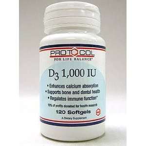  Protocol for Life Balance D3 1000 IU 120 gels Health 