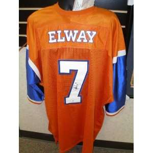 John Elway Signed Denver Broncos Orange Jersey with GAI COA Very Nice