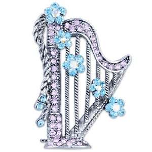  Vintagek Crystal Harp Brooch Gifts: Pugster: Jewelry