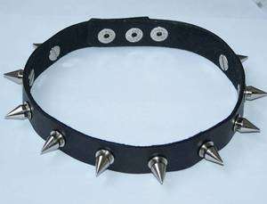 SPIKED LEATHER CHOKER COLLAR EMO PUNK METAL GOTHIC FASHION NEW  