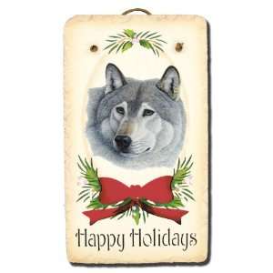  Dog Collection Handmade in Maine Stenciled 8x14 Slate Grey Wolf 