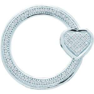 The Circle of Love Diamond Pendant 10K White Gold Diamond Circle with 