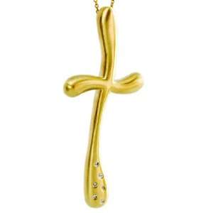    small Diamond Accented Cross 14kt Yellow Gold: BEYA: Jewelry