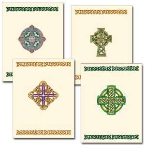   Note Card Assortment with Envelopes 4 Different Celtic Cross Designs