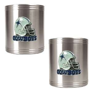  Dallas Cowboys 2pc Stainless Steel Can Holder Set  Helmet 