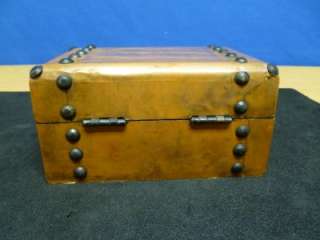 Vintage Copper Covered Pirate Treasure Jewelry Box S55  