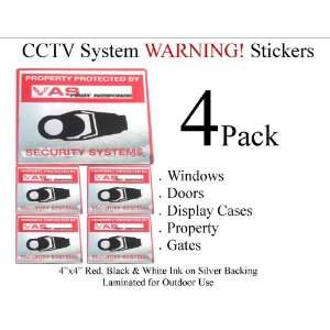   of Door / Window CCTV VIDEO Warning Stickers with UV Fade Protection