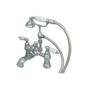 Elements of Design Deck Mount Clawfoot Tub Filler With Hand Shower 