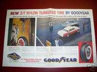1956 Goodyear Good Year Tires 3T Tubeless Tire Ad  