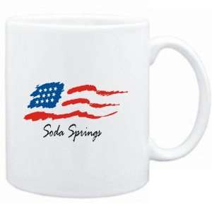  Mug White  Soda Springs   US Flag  Usa Cities Sports 