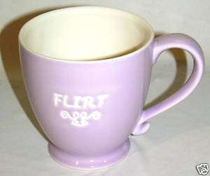  COFFEE TEA MUG CUP 2006 ~ FLIRT CERAMIC WITH RIBBON & HEART  