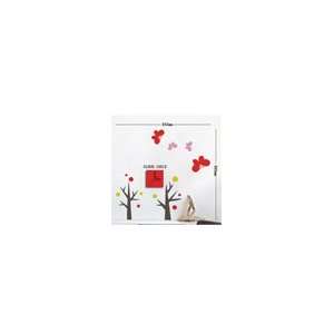   Sticker Decals   Clock (White/ Butterfly and Tree)