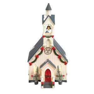  2 each Celebrations Lighted Porcelain Country Church 