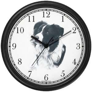 Border Collie Dog (MS) Wall Clock by WatchBuddy Timepieces (White 