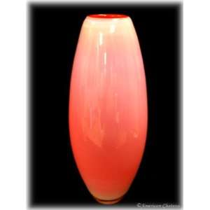  Art Glass 12 Red Fused Hand Blown Vase: Home & Kitchen