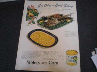 1946 Green Giant Corn Ad Pheasant Ritz Carlton Hotel  